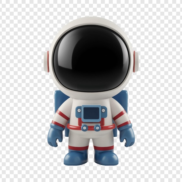 een blauwe astronaut met een helm op zijn hoofd