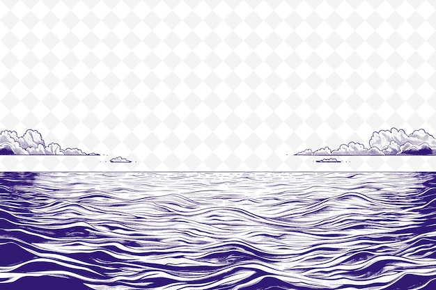 PSD een blauwe en paarse abstracte achtergrond met een boot en de woorden de zee