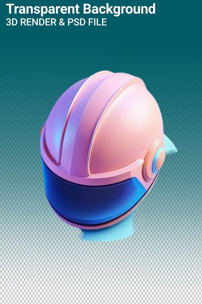 PSD een blauwe en roze helm met een roze en blauwe ontwerp