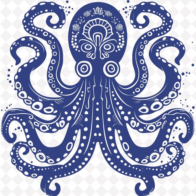 PSD een blauwe en witte octopus met de woorden octopus erop