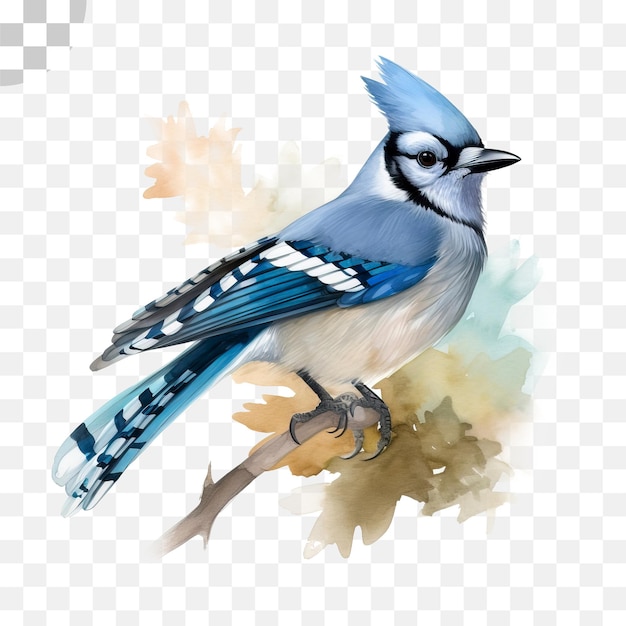 PSD een blauwe gaai vogel aquarel schilderij - aquarel schilderij, hd png download