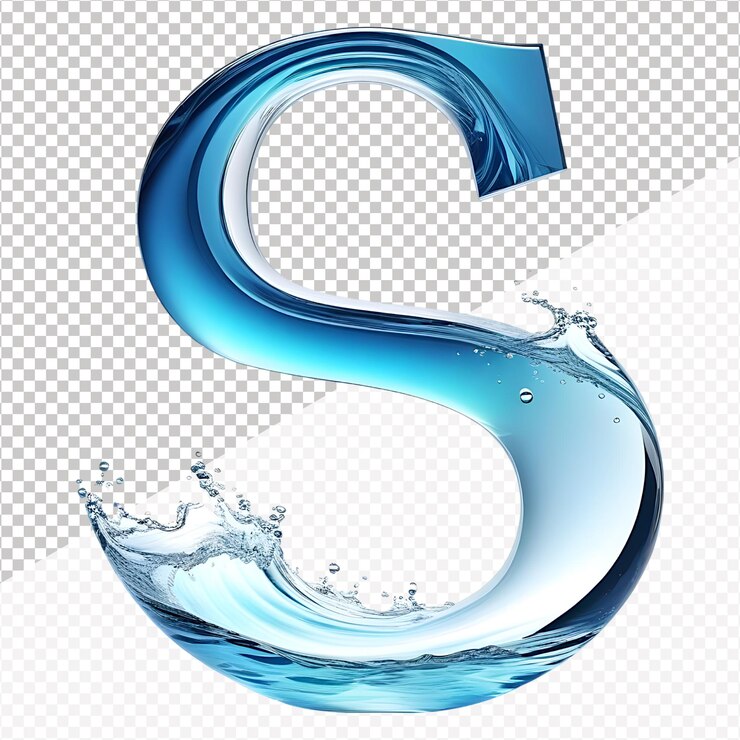 een blauwe letter s op een doorzichtige achtergrond