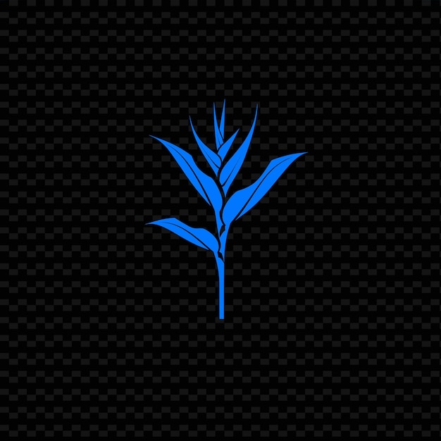 PSD een blauwe plant op een zwarte achtergrond met een zwarte agtergrond