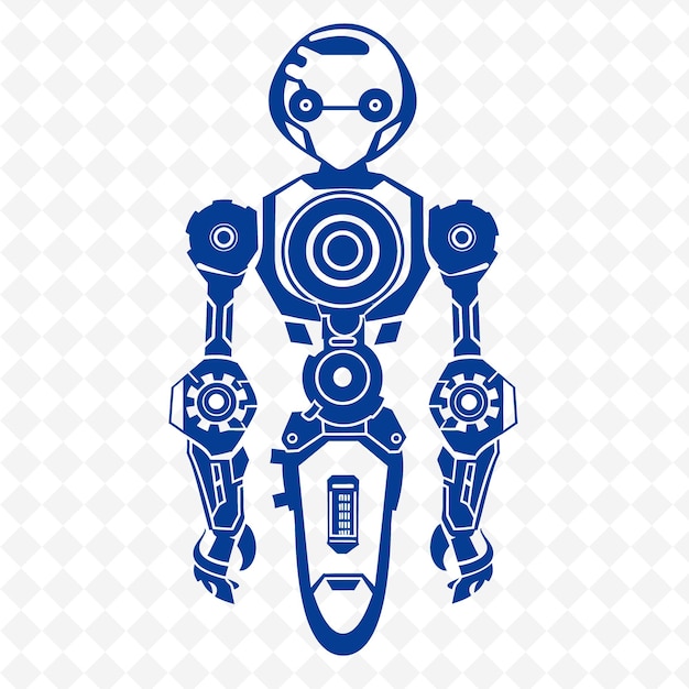 PSD een blauwe robot met een sleutelgat op zijn hoofd