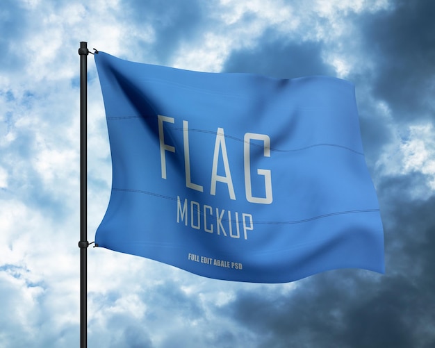 Een blauwe vlag met het woord vlag erop