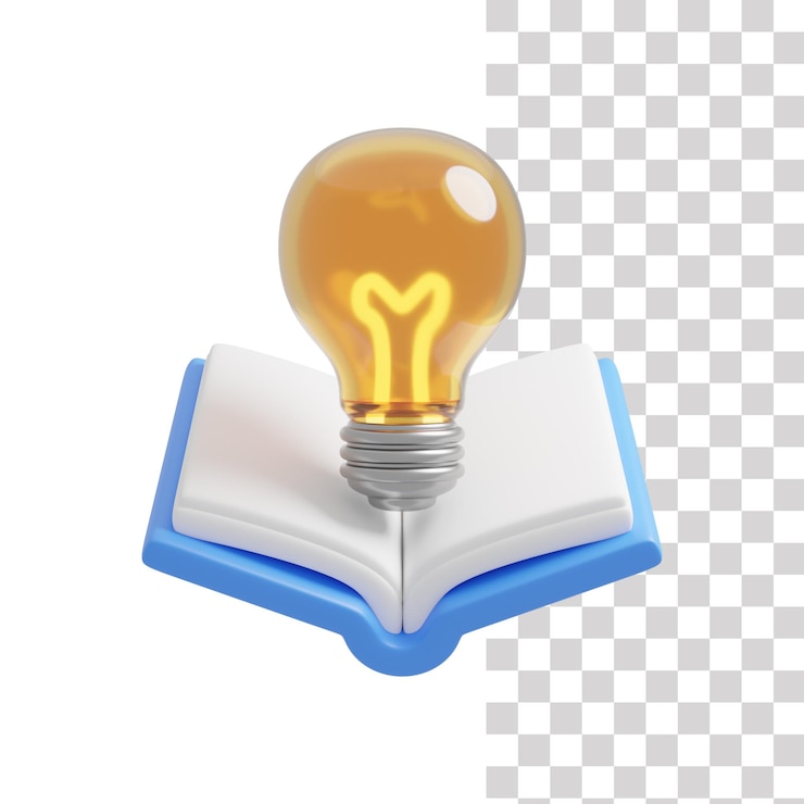 PSD een boek en een gloeilamp erop