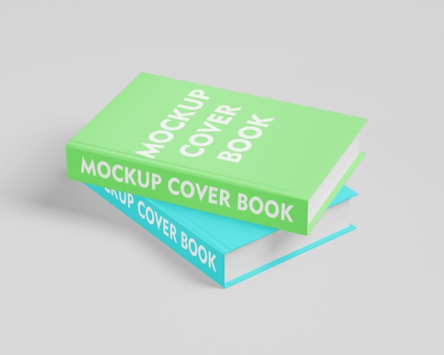 PSD een boek waarop mockup omslagboek staat