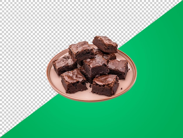 PSD een bord brownies met een doorzichtige achtergrond