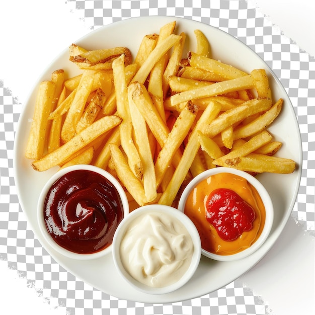 PSD een bord friet, ketchup en ketchup