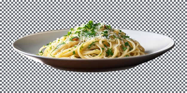 PSD een bord smakelijke engel hai pasta geïsoleerd op transparante achtergrond