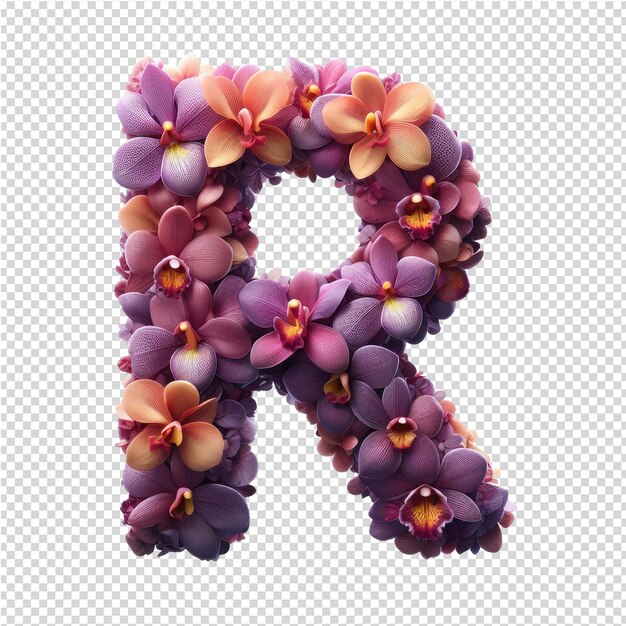 PSD een brief gemaakt van bloemen met de letter a
