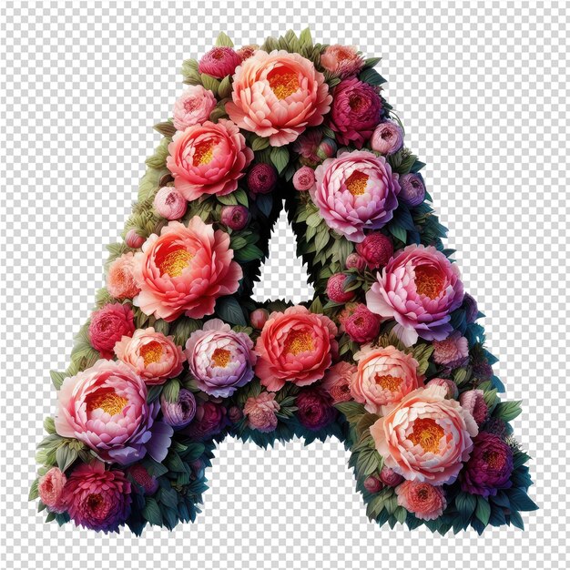 PSD een brief van bloemen met een witte achtergrond