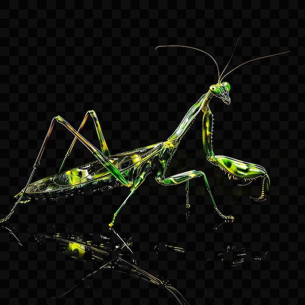 Een bug die groen en geel is met groene en gele vloeistof