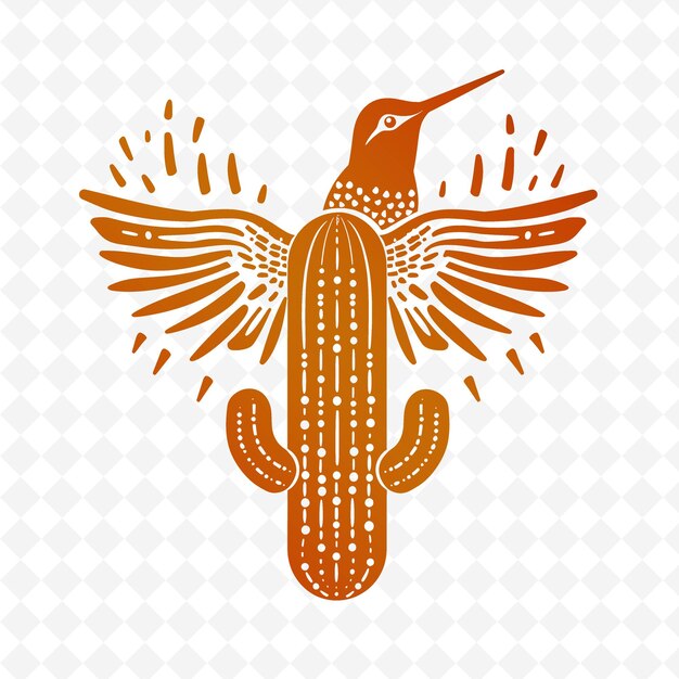 PSD een cactus met een vogel erop en de woorden quot cactus quot op de top