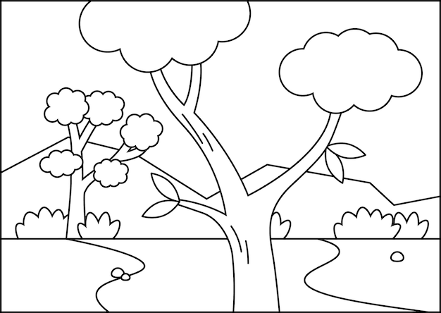 een cartoon tekening van een boom met de woorden bomen erop
