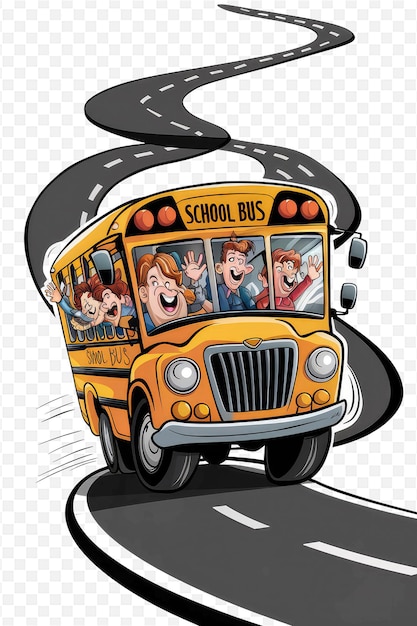 een cartoon tekening van Mickey Mouse bus met Mickey Mouse aan de voorkant