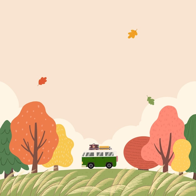 een cartoon van een bus met een bus erop