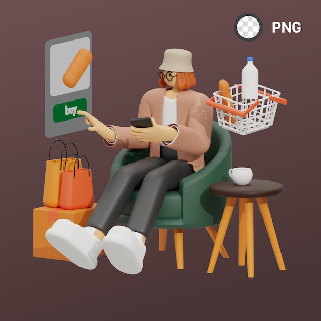 Een cartoon van een man die in een stoel zit met een bord met de tekst png.