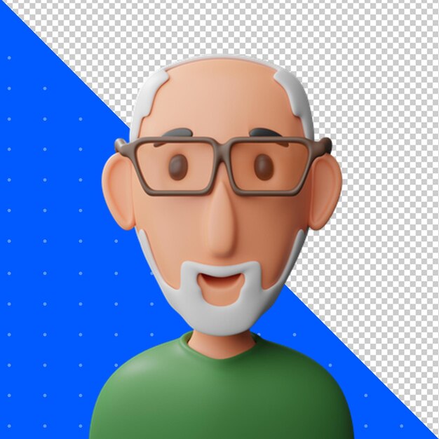 een cartoon van een man met een bril en een baard