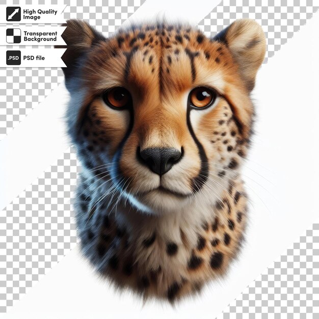 PSD een cheetah met een cheetah op zijn gezicht