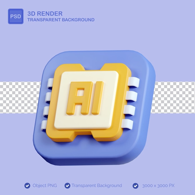 PSD een chip 3d-illustratie