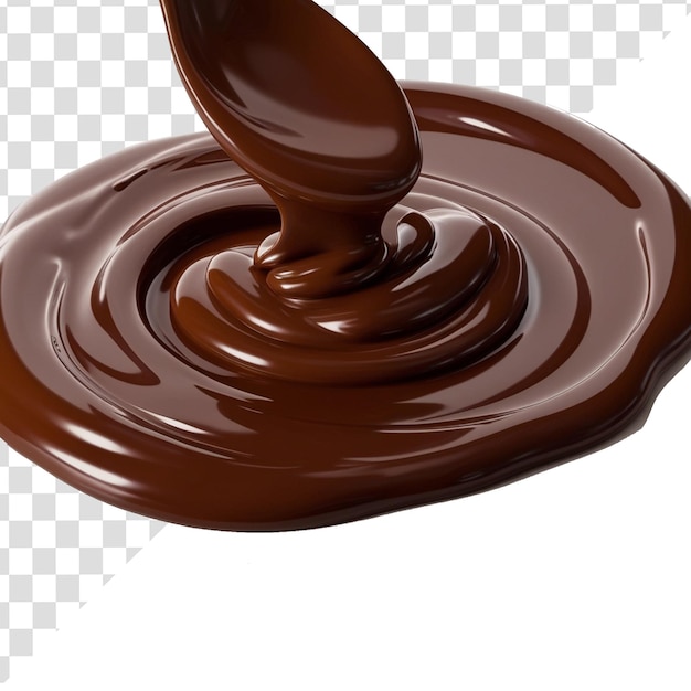 een chocolade met een druppel chocolade erop