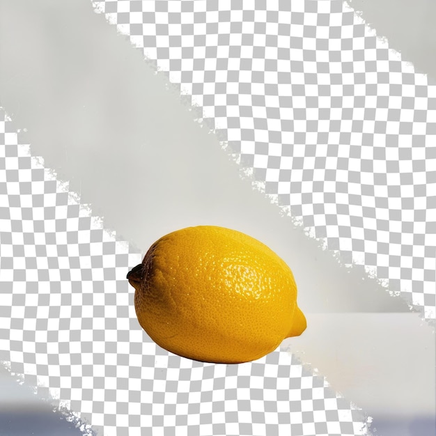 PSD een citroen is op een wit papier met een witte achtergrond