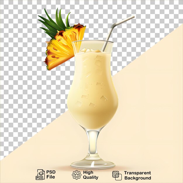 PSD een cocktailbeker met ananas geïsoleerd op een doorzichtige achtergrond