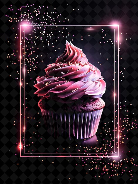 PSD een cupcake met roze glazuur en roze glans