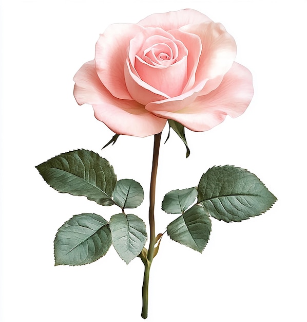 Een delicate roze roos in een tuin