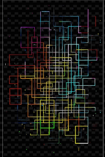 PSD een digitale kunstdruk van een kleurrijke abstracte afbeelding van een persoon met een neonbord dat het woord zegt