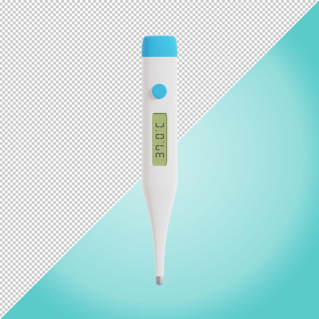 PSD een digitale thermometer met 37 graden celsius erop 3d render illustratie