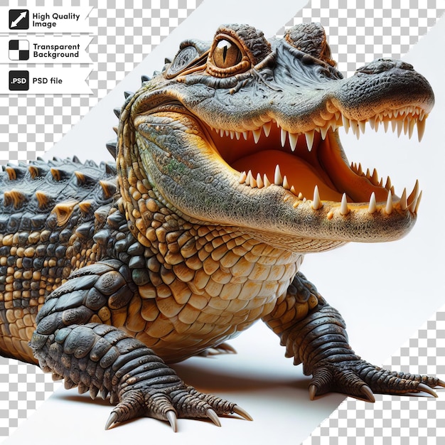 PSD een dinosaurus met een foto van een krokodil erop