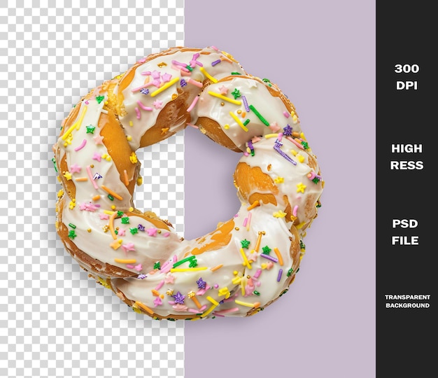 PSD een donut met een glazuur waarop staat: 