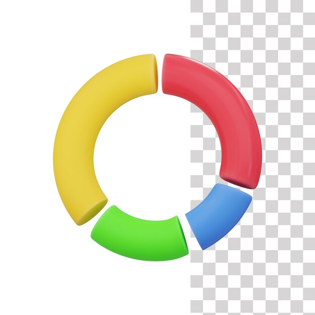 PSD een donutachtig cirkeldiagram met diverse kleuren