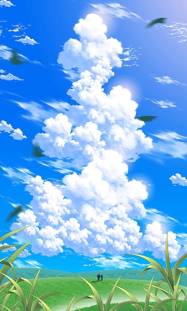 Een echtpaar onder een reusachtige wolk