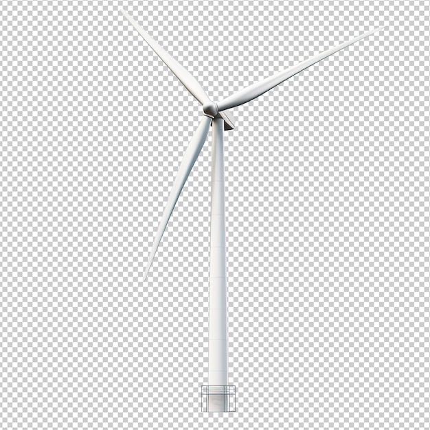 PSD een enkele windturbine geïsoleerd op een witte achtergrond