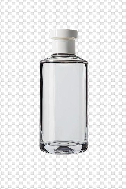 PSD een fles mondwater met een heldere dop op een witte achtergrond