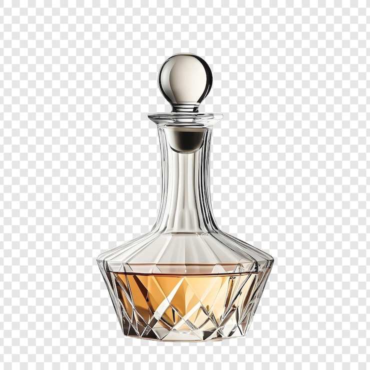 PSD een fles parfum met een glazen top
