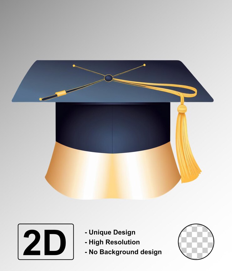 PSD een foto van een afstudeertop en een gouden tassel
