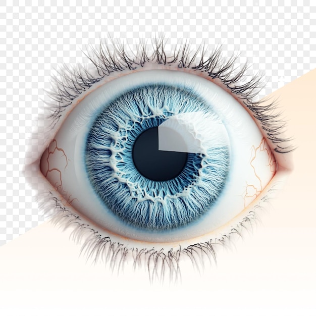 een foto van een blauw oog met een gat in het midden