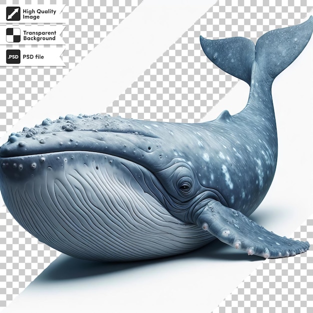 PSD een foto van een blauwe walvis met de woorden als op het