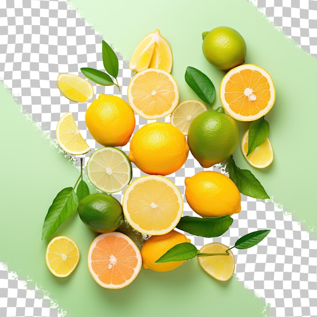 Een foto van een bosje citroenen en limoenen.