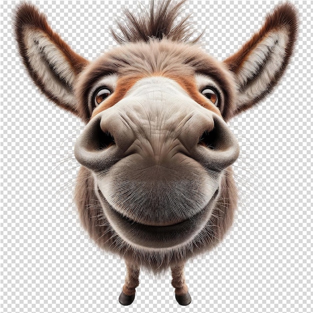PSD een foto van een ezel met een glimlach op zijn gezicht