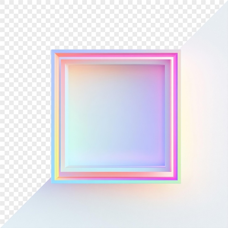 PSD een foto van een frame met een roze en paarse kleur erop