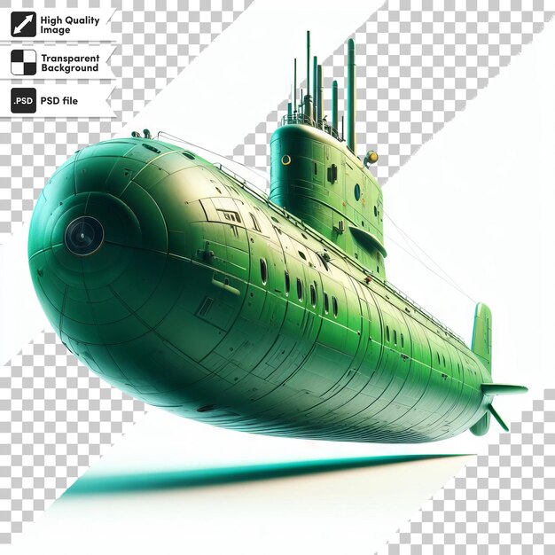 PSD een foto van een groene onderzeeër met de woorden de naam van het schip