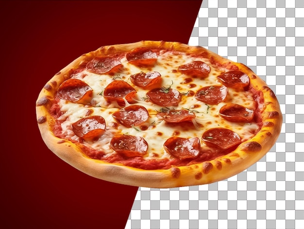 Een foto van een pizza met pepperoni erop