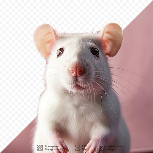 PSD een foto van een rat met een roze neus en een zwarte neus.