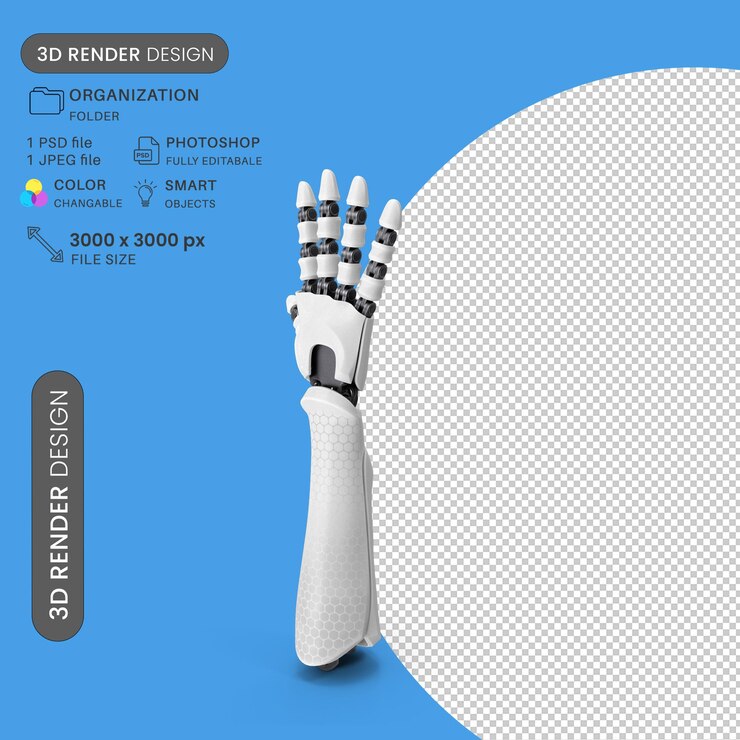 PSD een foto van een robot met de woorden bewerken onderaan