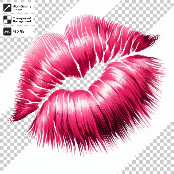 PSD een foto van een rode en roze lippen met een zwarte achtergrond